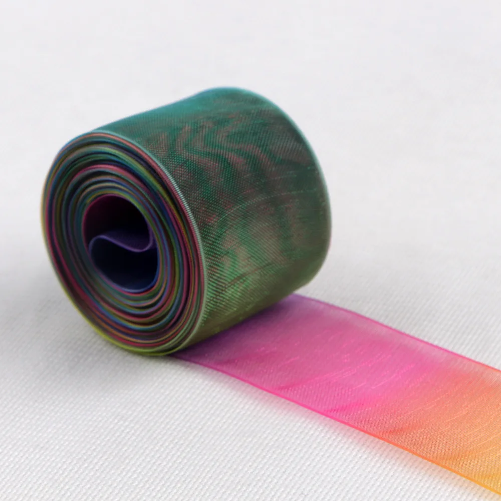 5 ярдов прозрачная лента из снежной пряжи с радужным градиентом украшение для