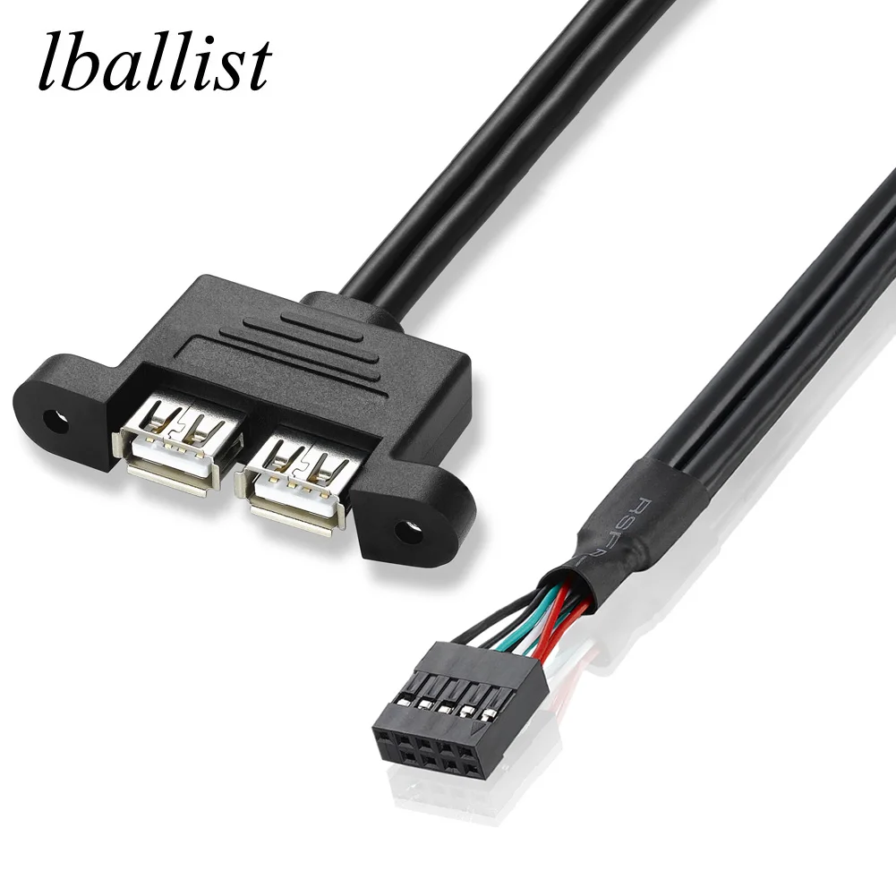 Lballist материнская плата 9Pin коннектор к двойному USB 2 0 Женский кабель для передачи