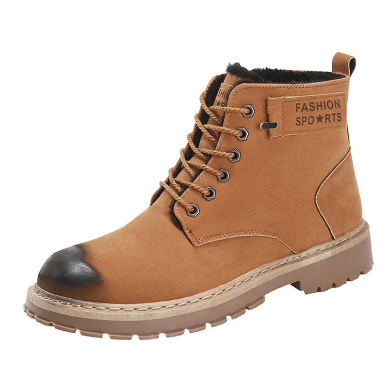 Новые мужские ботинки Сапоги для верховой езды зимние плюшевые теплые