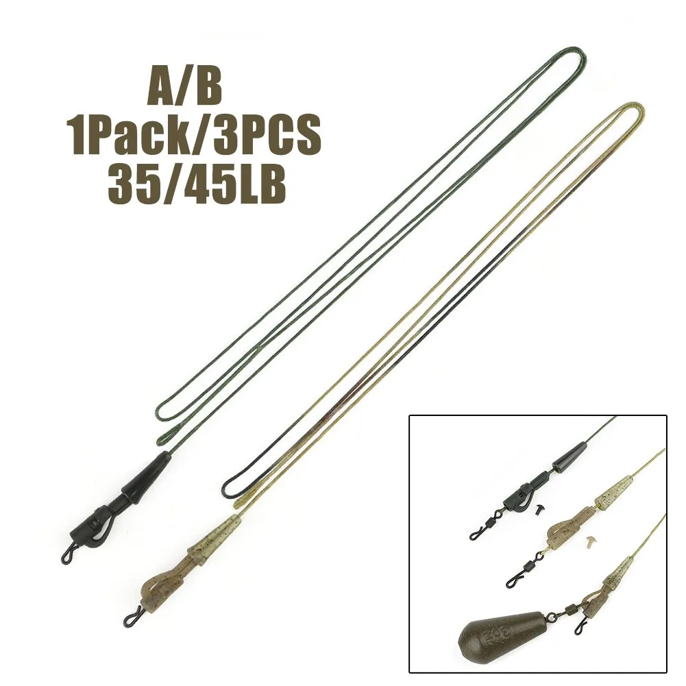 

3pcs/Pack Fishing Line PE 35/45lb Braided Lead Core Carp Line Fishing Wire 75cm Green Brown Fishing Lines