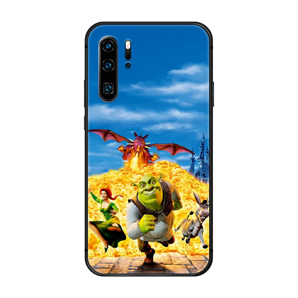 

Cartoon monster Shrek Phone Case Cover Hull For Huawei P8 P9 P10 P20 P30 P40 Lite Pro Plus smart Z 2019 black coque pretty shell