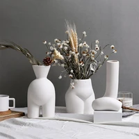 hot selling modern ceramic body art crafts vase dried flower arrangement plant pot living room home decoration ornaments