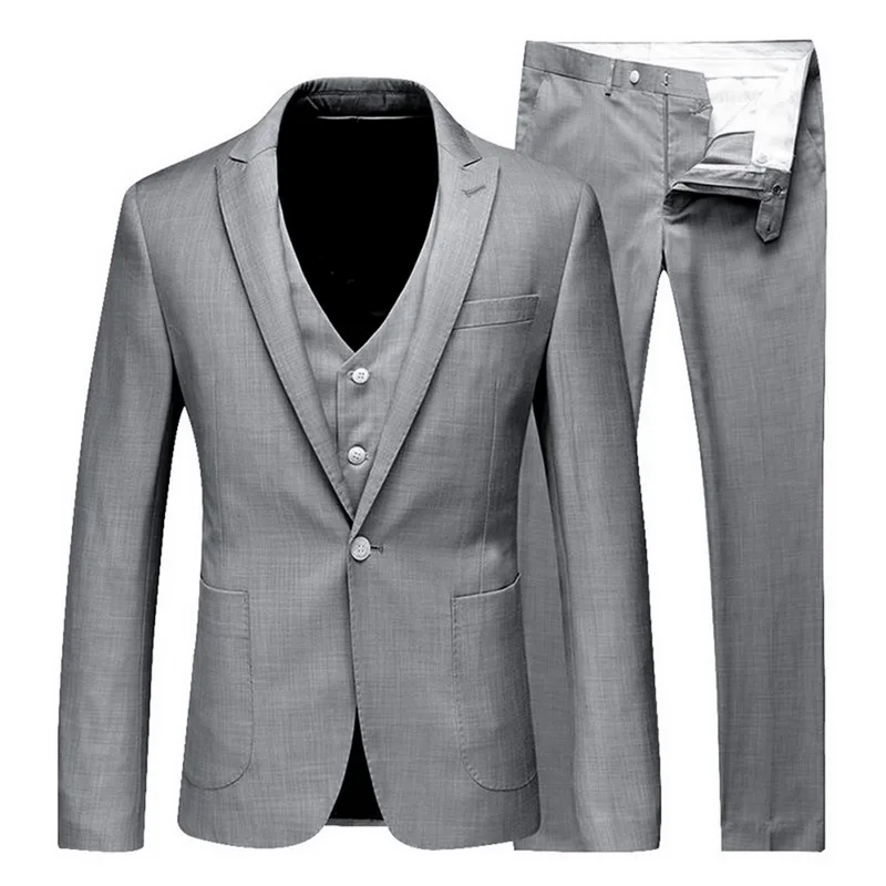 Мужские модные облегающие костюмы, мужская деловая повседневная одежда, костюм-тройка, блейзеры, куртки, брюки, наборы