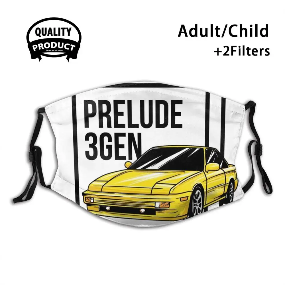 

Prelude 3Gen принт | Японский автомобиль мода рот маски фильтр для взрослых детей маска для лица Prelude 3 3Th поколение гоночный автомобиль