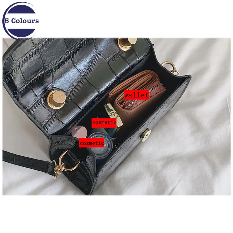 

Retro Women Bag Crocodile Small Square Bag 2019 New Wild Shoulder Bag Ladies Girls Portable Fashion Casual Messenger Bag Women