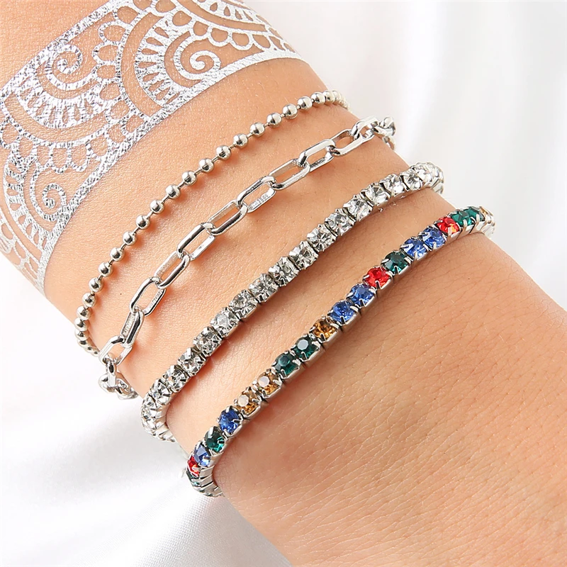 

New Personality Colored Diamond Bracelet Women Jewelry