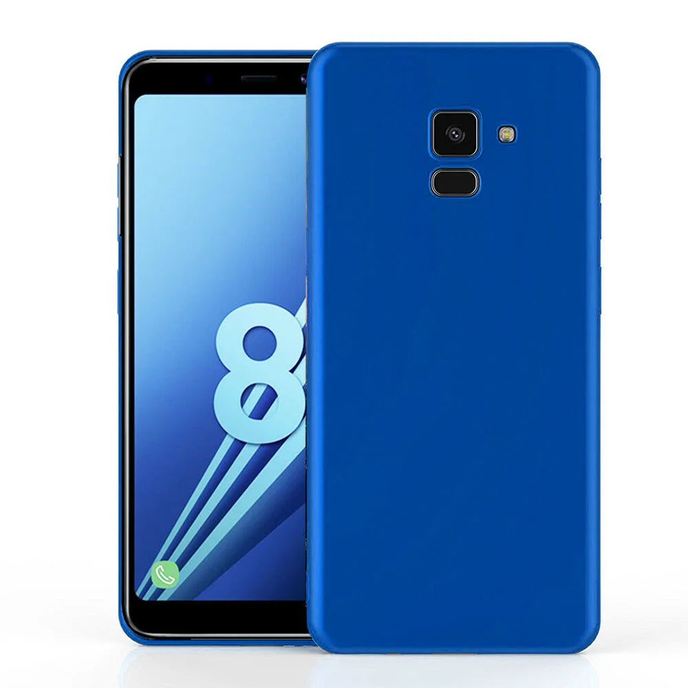 

For samsung Galaxy A8 Coque Housse Etui Silicone Opaque Antichoc + Verre Tremp