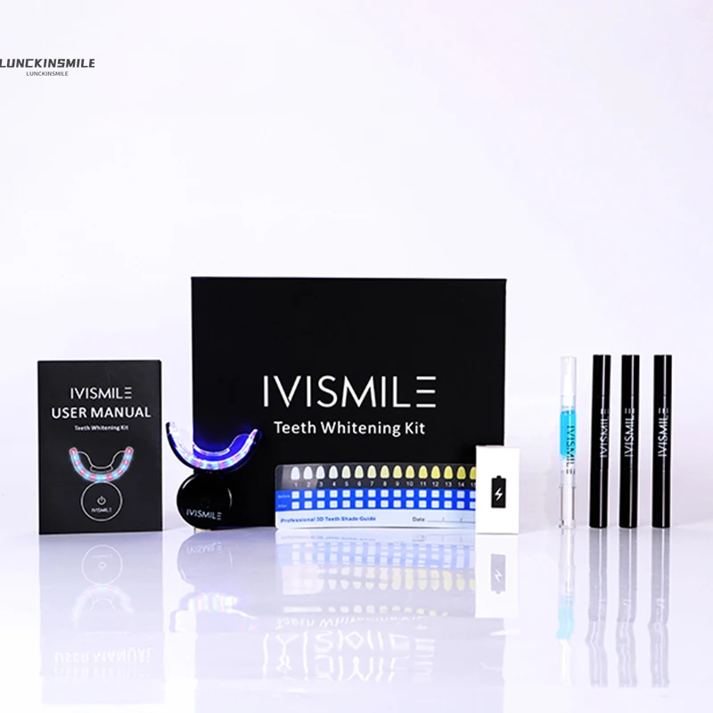 Dental Teeth Whitening Kit with 32 Led Light Machine Desensitizing Gel Pen Bleach Tooth Whitener 12% PAP Teeth Whitening Strips