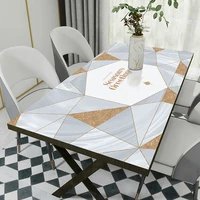 imitation marble modern leather tablecloth waterproof oilproof heat resistant non slip table mat customize table protector