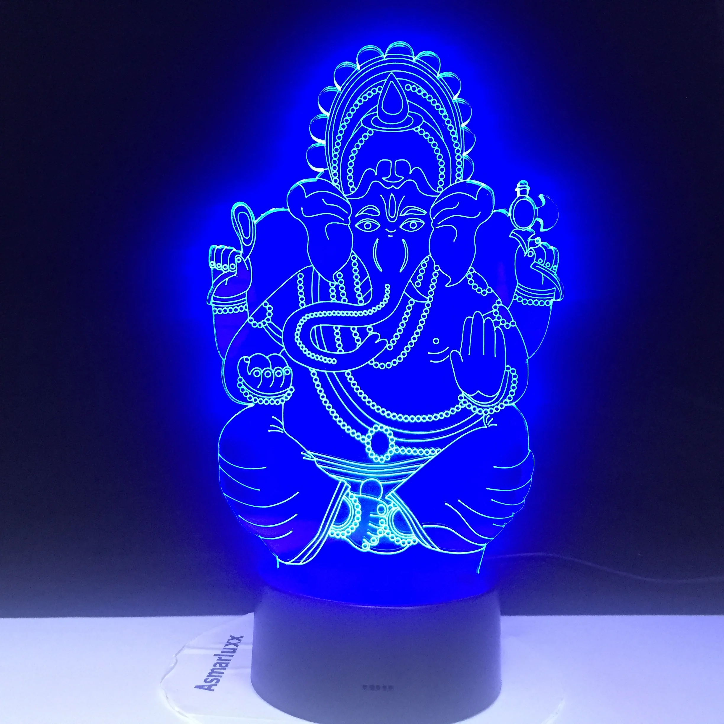 3d-лампа Будда Ganesha меняющая цвет с дистанционным управлением