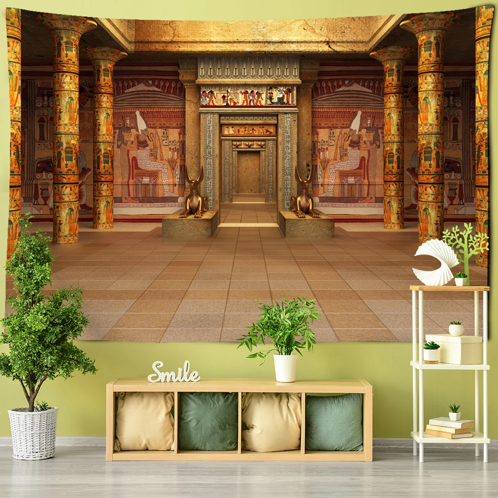 Древний Египетский строительный гобелен настенный полиэстеровый ретро-принт
