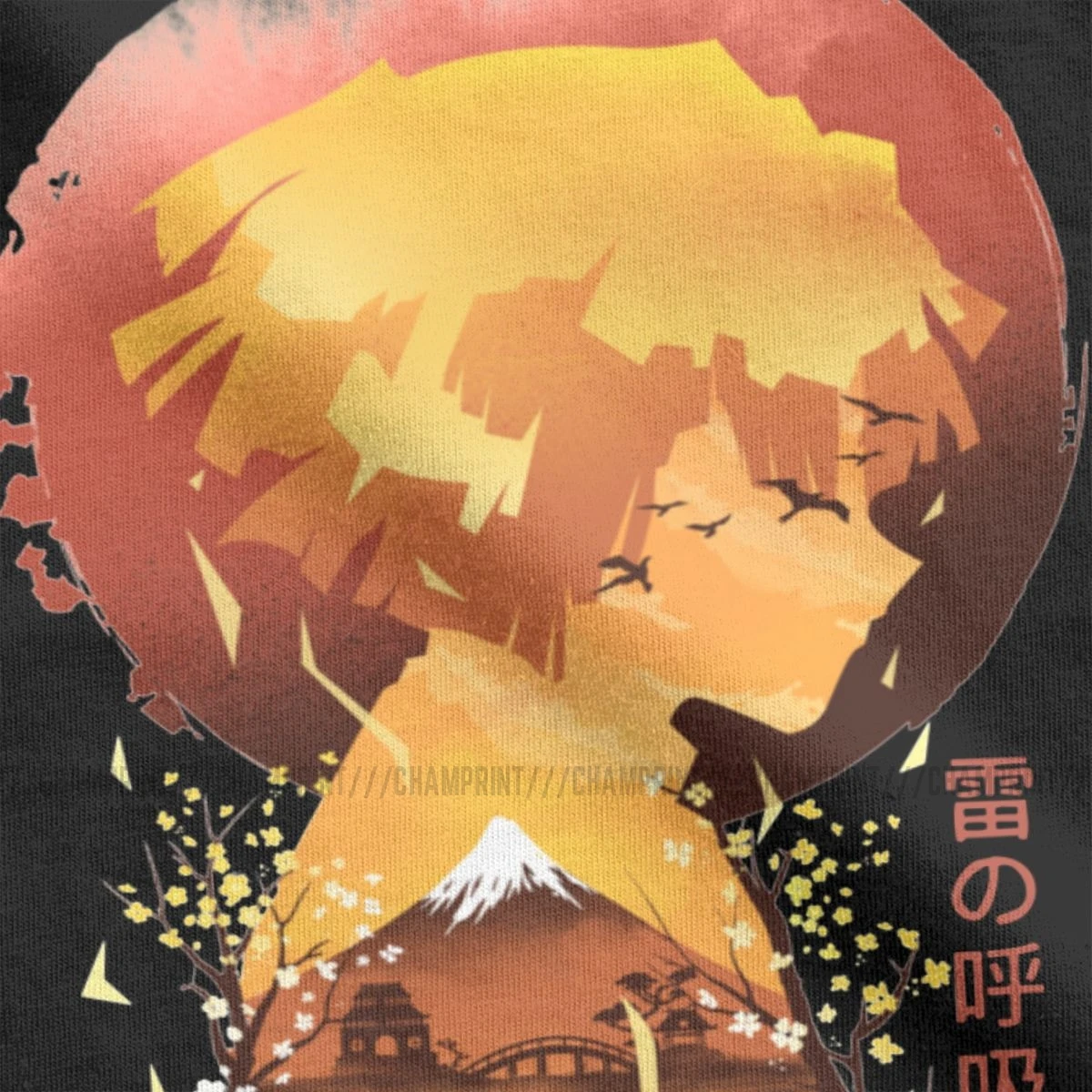 Мужская хлопковая футболка Ukiyo с коротким рукавом и принтом из дышащего демона