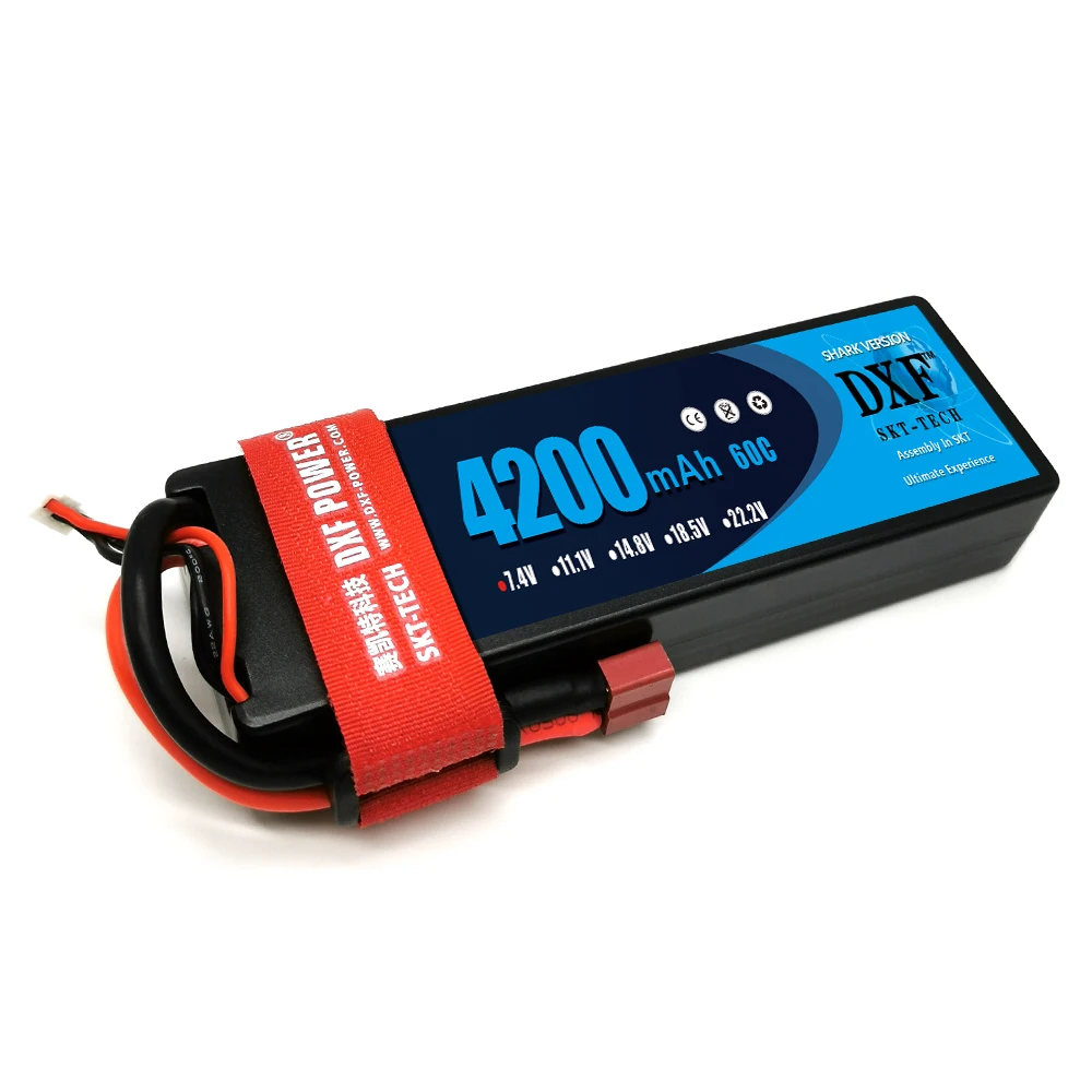 2 шт. литий полимерные аккумуляторы DXF 2S 7 4 В 4200 мАч 60C 120C T Deans XT60 EC5 XT90 Plug TRX RC|Детали и