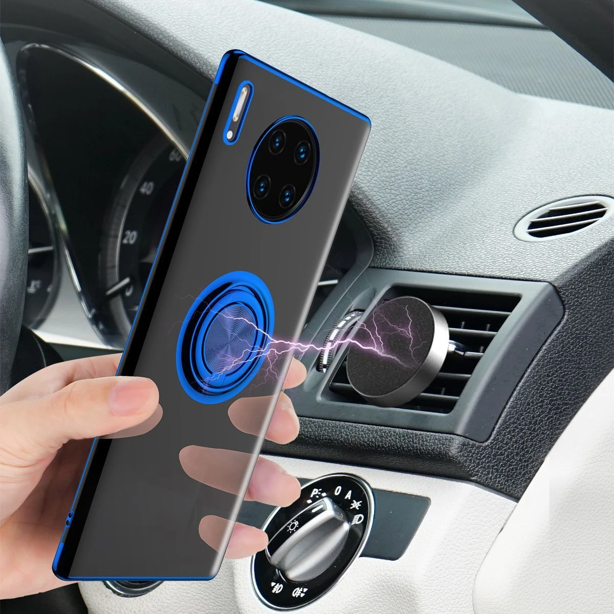 Чехол для Huawei Mate 30 Pro P30 20 прозрачный мягкий противоударный чехол с кольцом на