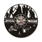 Настенные часы серии войны между звездами с виниловой пластиной, креативные Ретро светодиодсветодиодный часы 7 цветов, украшение для дома, гостиной, кровати