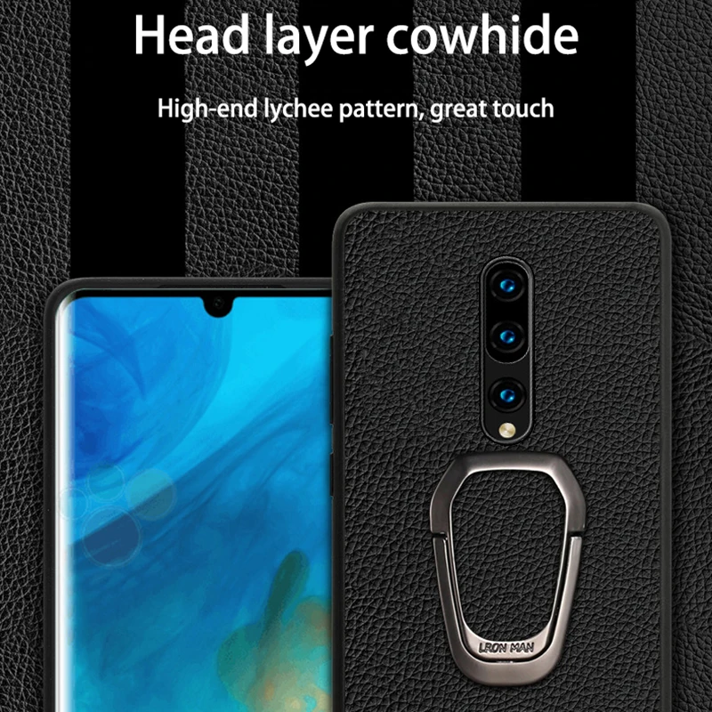 Чехол для телефона Oneplus 7T Pro 7 8 6 6T текстура из воловьей кожи с кронштейном