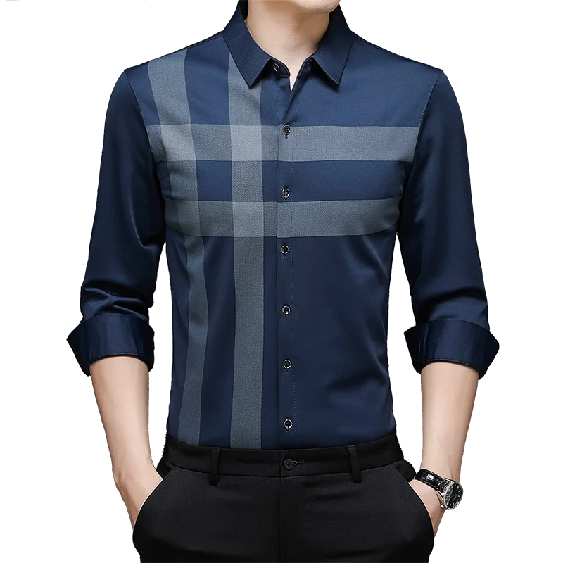 

Мужская рубашка-поло с длинным рукавом, осень 2021, Мужская модная деловая Повседневная рубашка-поло с длинным рукавом, персонализированный М...