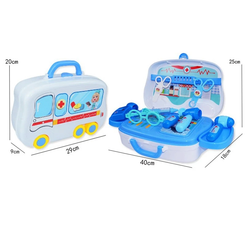 

Kids Pretend Play Simulation Toys with Suitcase Children Role Playset Bus Toys