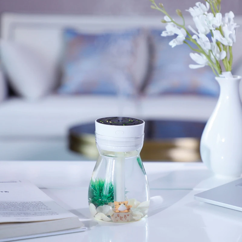 

COSTWAY Mini Air Humidifier 380ML Aroma Essential Oil Diffuser Home Car USB Fogger Mist Maker with LED Night Lamp 2020 New