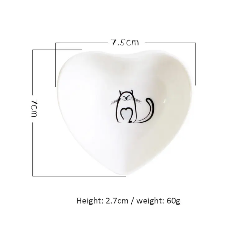 6 шт./компл. керамическая соевая тарелка с изображением милой кошки искусственных