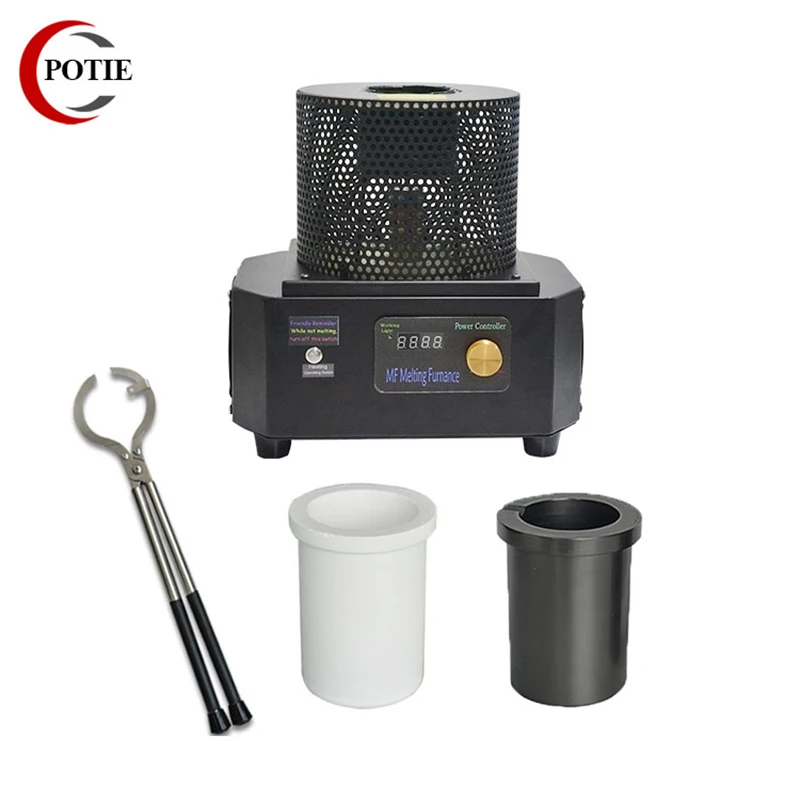 

POTIE 380V 4KG Mini Metal Digital Melting Furnace for Heating Casting Refining Metals Gold Silver Jewelry Foundry Tool Equipment