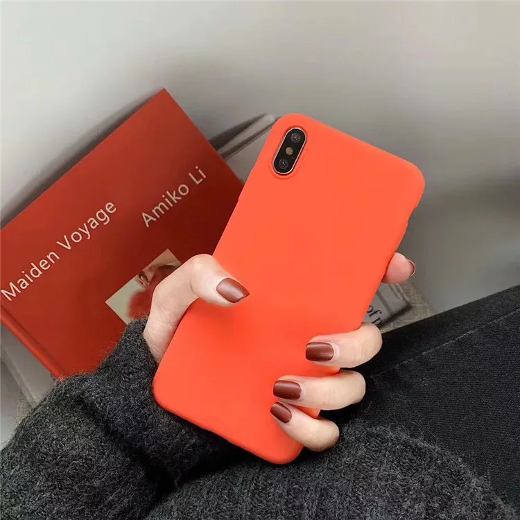 Ретро Оранжевый Простой корейский чехол для телефона iPhone 11 Pro Max 6 6S 7 8 Puls X XS XR Чехлы