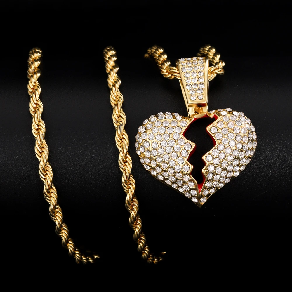 Ожерелье со стразами для мужчин и женщин украшение из кубинской цепи в стиле