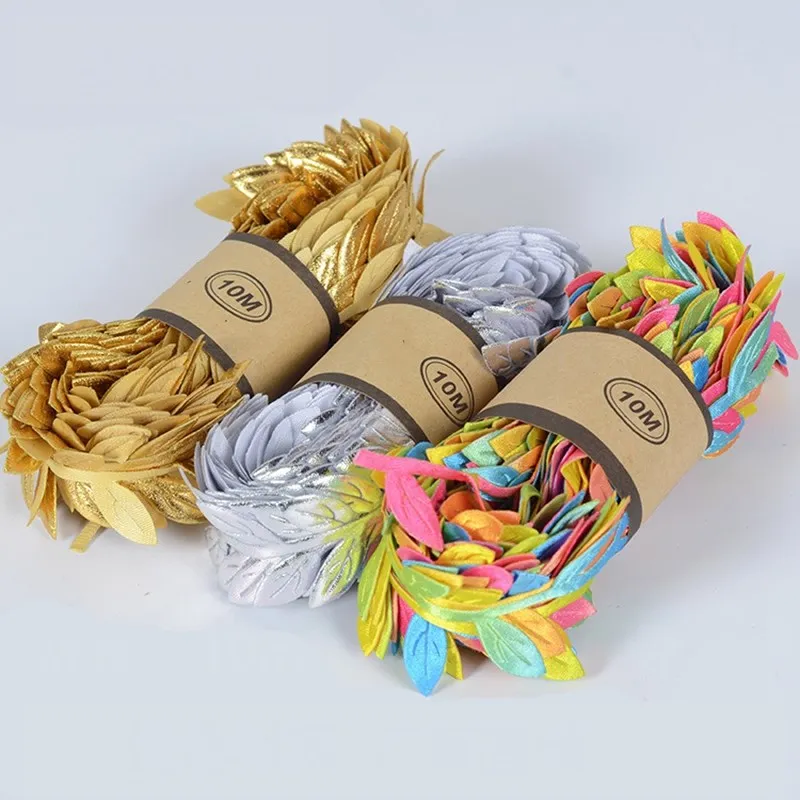 1 5 см Золотой Серебряный лоза листья цветок кружевная ткань отделка для DIY Carft