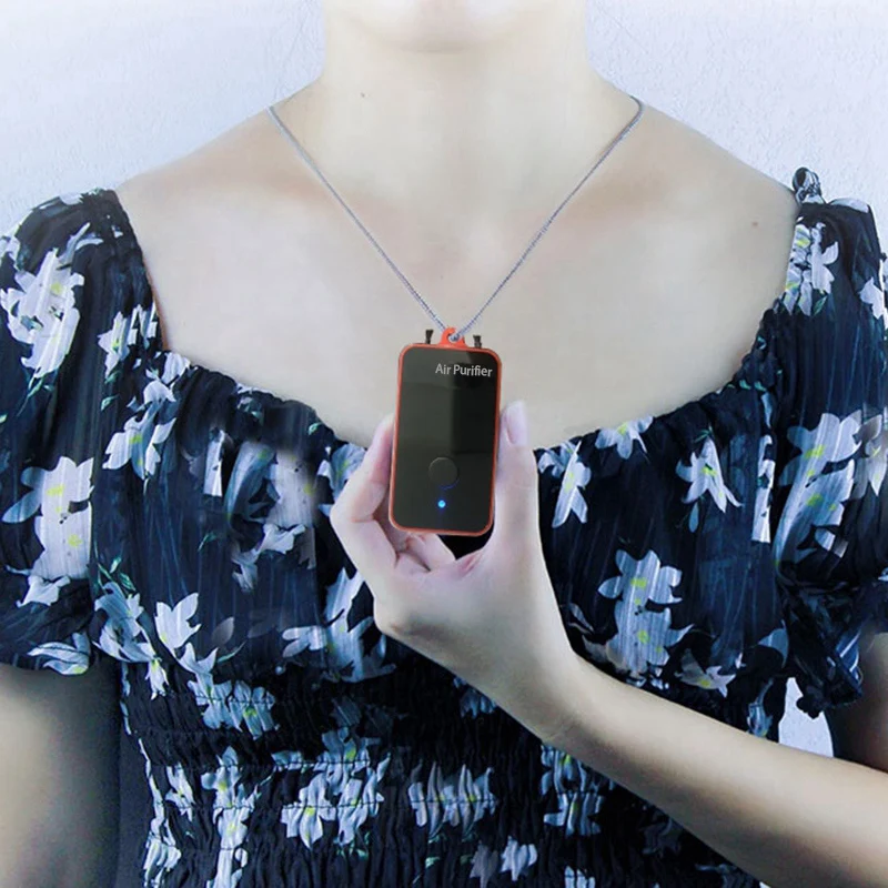 

SANQ Portable Mini Air Purifier Neck Hanging USB Rechargeable Personal Air Purifier Home Air Cleaner for Removing Dust