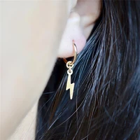 14k gold filled hoop earrings lightning pendant earrings gold jewelry brincos pendientes oorbellen boho women earrings