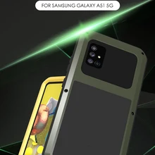 Luxury Armor Metal Heavy Duty Protection Case For Samsung Galaxy A51 5G LOVE MEI Strong Shockproof Cover Case For Samsung A51 5G
