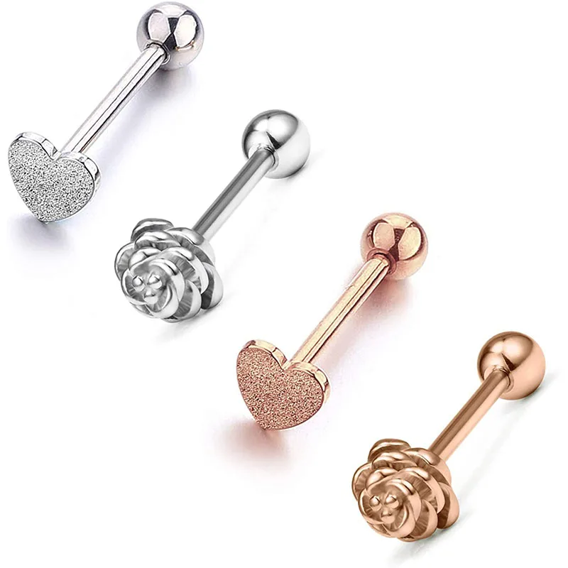 Искусственный язык из нержавеющей стали в форме сердца или розы 14 г|Украшения для