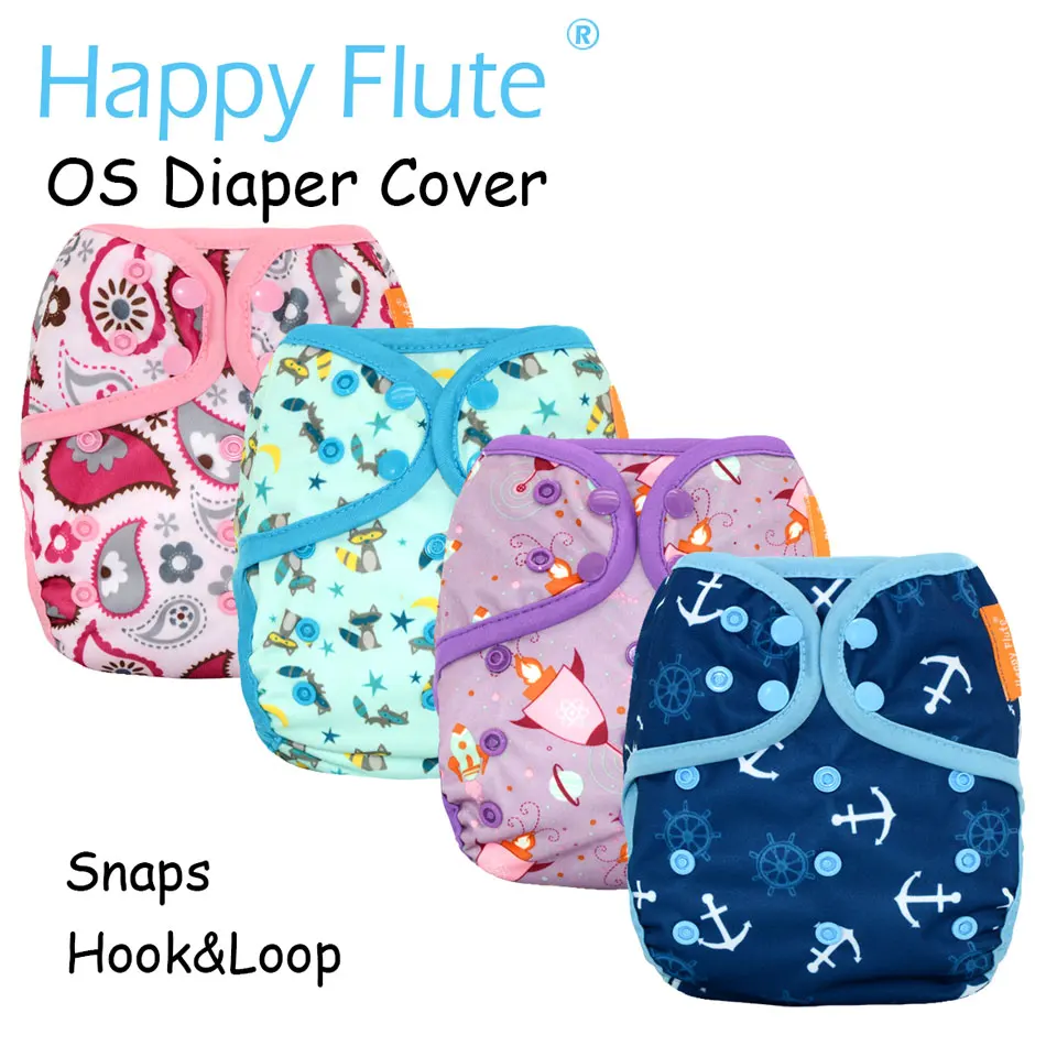 Новые принты Happy Flute новые OS детские тканевые подгузники, водонепроницаемый дышащий s m& L регулируемый, подходит для детей 5-15 кг