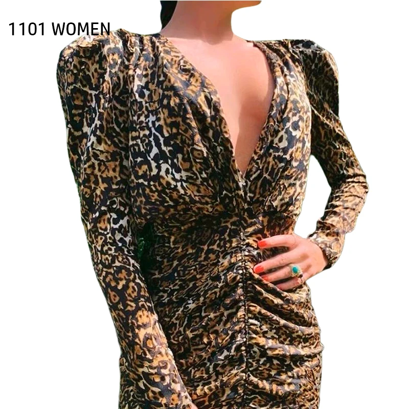 ZA Новое весеннее женское леопардовое плиссированное платье с неровным разрезом