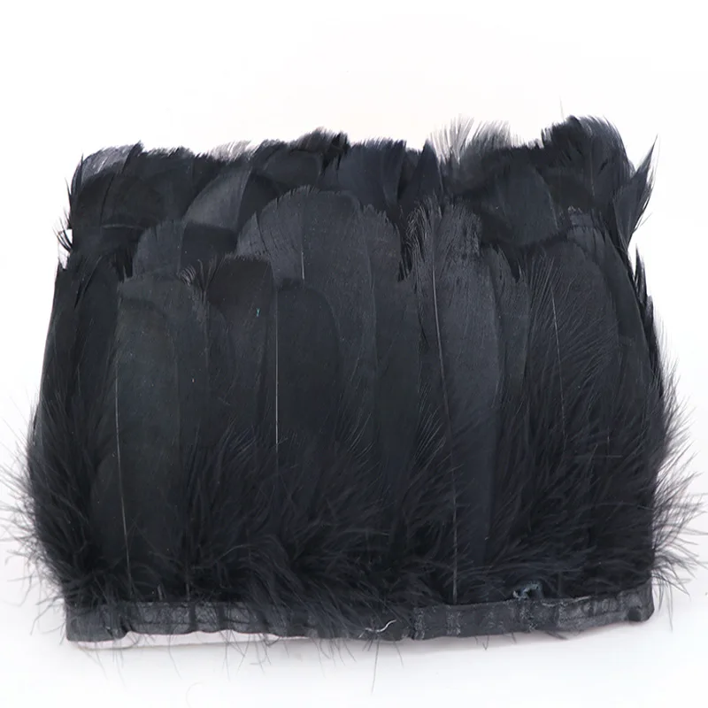 

Goose feather strips 8-12cm Used For DIY Craft Dress Jewelry Lighting Accessories Black White Feather lace