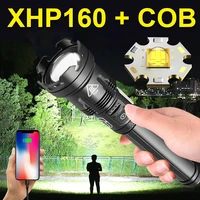 2021newest xhp160 most powerful led flashlight torch light xhp90 rechargeable tactical flash light 18650 cree xhp50 led lantern