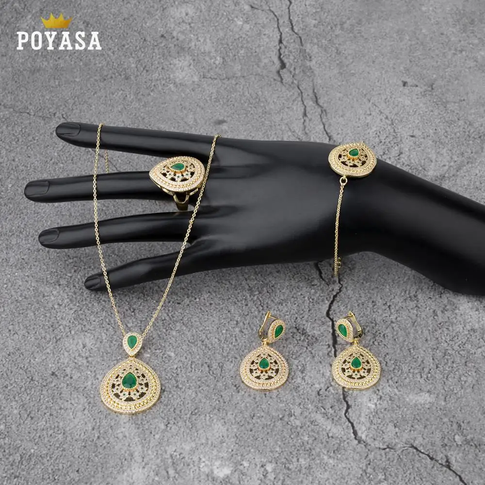 Марокканский кафтан Свадебный Золотой набор украшений для женщин хрустальные