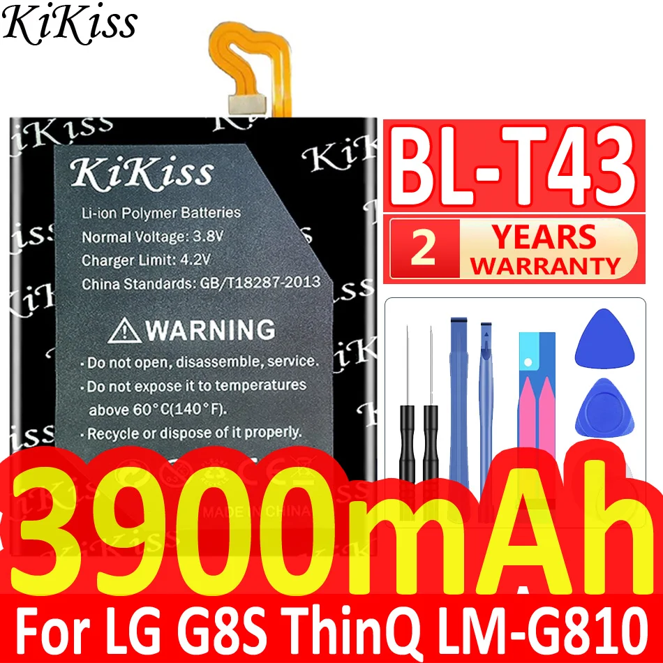 

3900mAh KiKiss Powerful Battery BL-T43 for LG G810, G8S ThinQ, G8S ThinQ Global, LMG810EA, LMG810EAW, LM-G810EAW Batteries