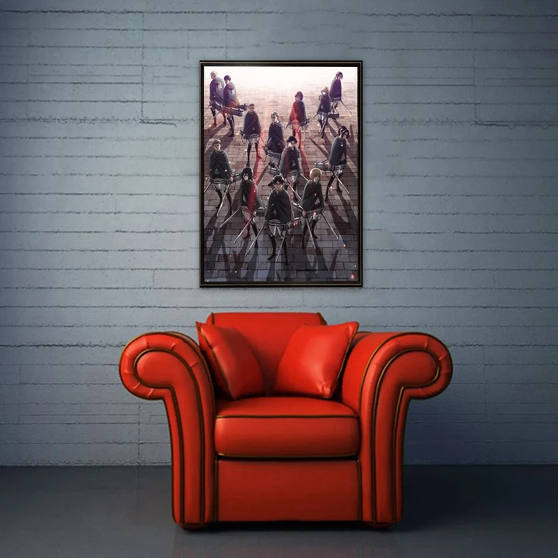 Японское аниме Атака Титанов бумага для постеров принты четкое изображение