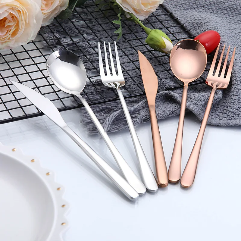 304 Западная Посуда из нержавеющей стали милый нож/вилка/ложка набор столовых