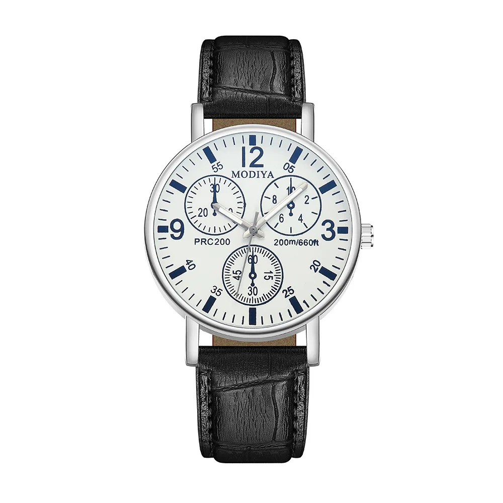 

Fashion Men Leather Strap Watches Fashion Male Business Style Quartz Wristwatches Black Strap Watch