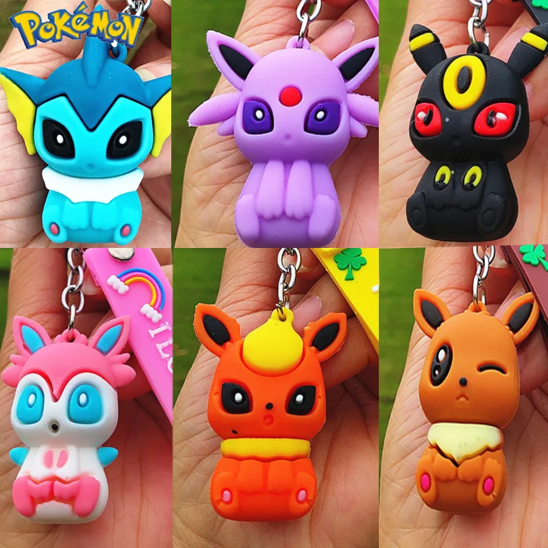 Брелок для ключей Pokemon Eevee милый мультяшный персонаж аниме школьная сумка