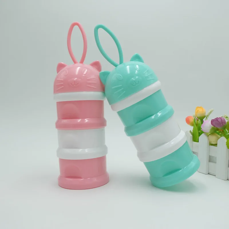 Портативный контейнер для хранения еды 4 уровневый детского питания мультяшный