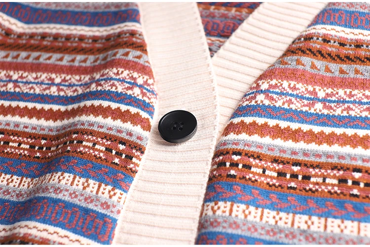 Женский жаккардовый жаккард вязаный в ретро-стиле Осень-зима