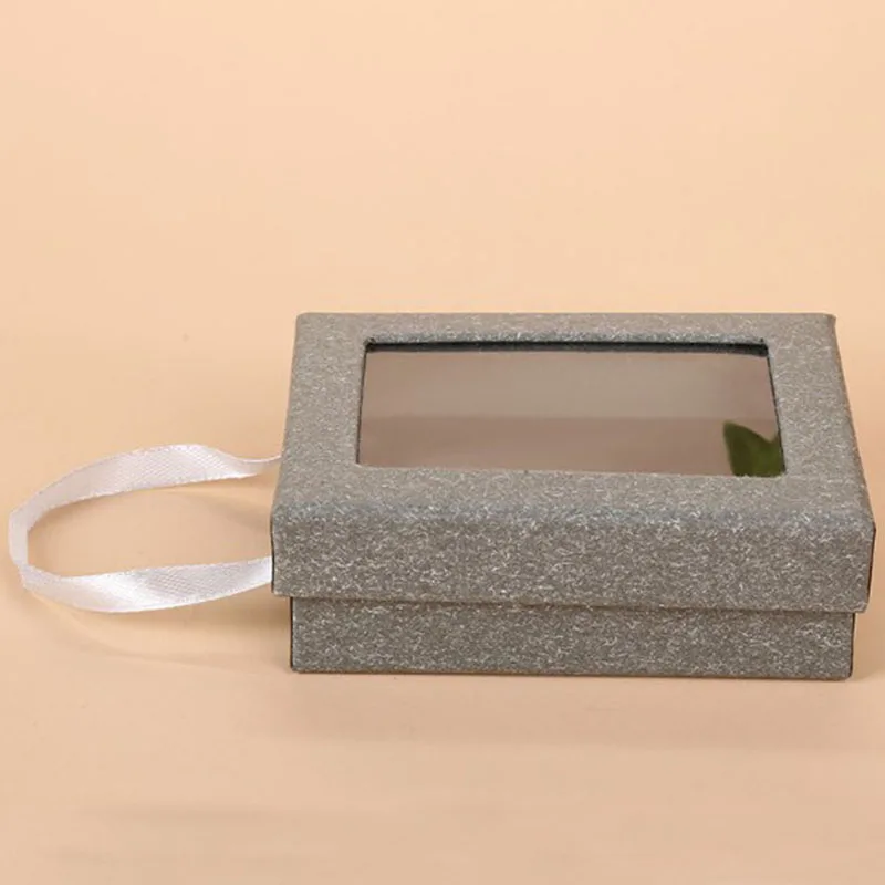 4Colors Transparent PVC Window Soap Boxes Kraft Paper Box Jewelry Open Handle Gift Packaging Wedding Favors Candy | Украшения и