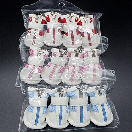 

Dog Shoes Anti Slip Breathable Mesh Pet Dog Sneakers Zipper Paw Protector For Puppy