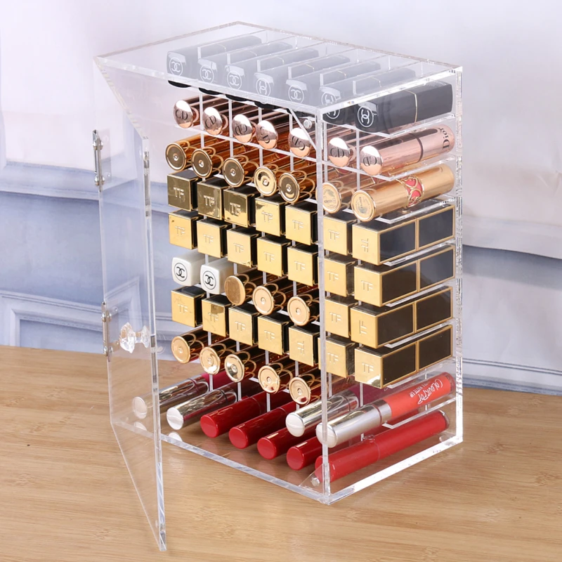 Lipstick Drawer Basket Plastic Storage Box Dress Table Makeup Divided Cabinet Dustproof Transparent Acrylic Lattice Tidy Holder