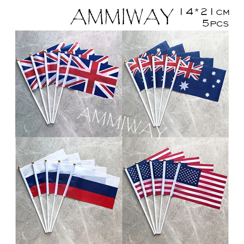 5 шт. китайский мини-флаг с пластиковым полюсом 14 х21 см | Дом и сад