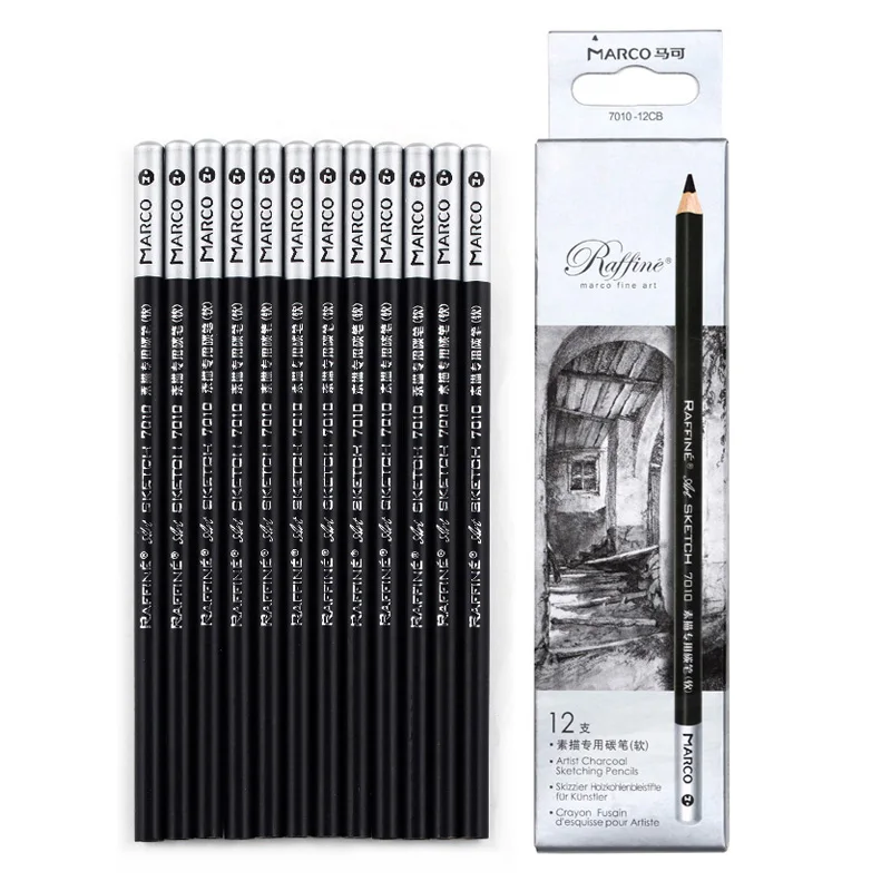 Marco 7010 Sketch and Drawing Pencil Set Soft Middle Hard School Art Wooden Writing Painting Stationery Supply | Канцтовары для
