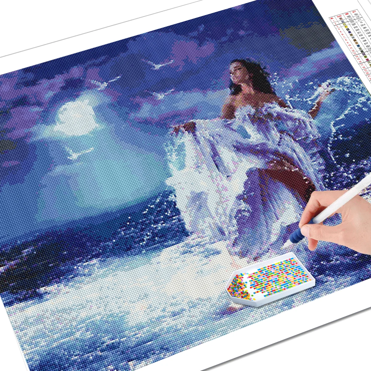 AZQSD алмазов картина Ночная Ландшафтная мозаика с бриллиантами для девочек